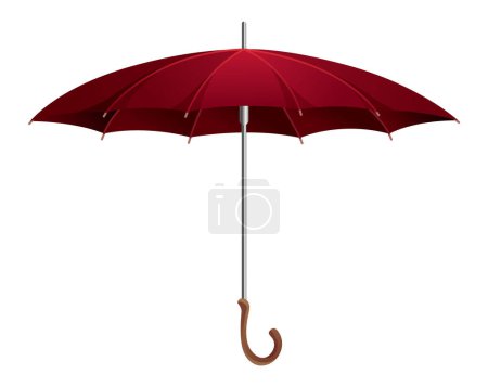 Umbrella. Parasol side view. Hand-held rain, sun or windbreak protection. Vector illustration isolated on white background.