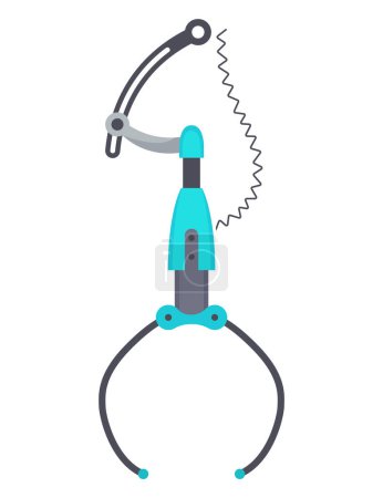 Illustration for Mechanical claw gripper. Mechanical robotic grip. Arm arcade game hooks for prizes technological mechanisms for transfer goods. Grip robotic claw in factory. Vector illustration. - Royalty Free Image