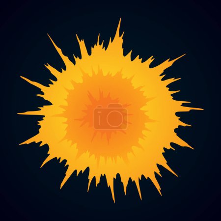 Explosion animation. Animation for game of the explosion effect. Cartoon animation for game. Exploding effect. Hand drawn vector illustration.