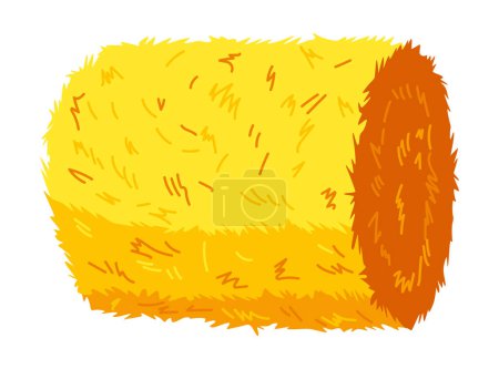 Roll of hay. Round hay bales. Dried haystack isolated on white background. Farming haymow bale hayloft vector illustration, haystack, hayrick.