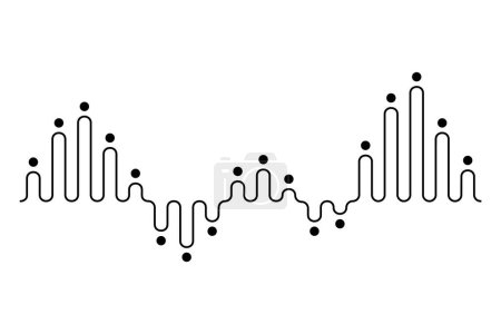 Sound wave. Audio digital equalizer technology, musical pulse vector Illustration. Voice line waveform or volume level symbol. Curve radio wave.