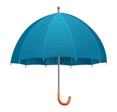 Parapluie. Parasol vue de côté. Protection portative contre la pluie, le soleil ou les brise-vent. Illustration vectorielle isolée sur fond blanc.