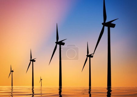 Photo for Wind farm on the sea - Royalty Free Image