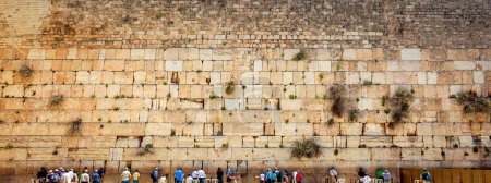 Photo for Panoramic View to the Prayers Near the Western Wall Jerusalem - Royalty Free Image