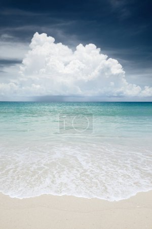 Téléchargez les photos : Vue sur belle plage tropicale avec sable blanc - en image libre de droit