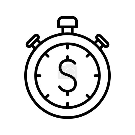 Illustration for Time is money icon. Quick and easy loan. Timely payment. Pictogram isolated on a white background. Vector illustration. - Royalty Free Image