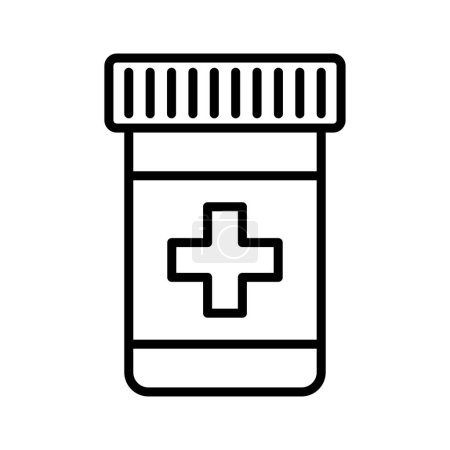 Illustration for Medical pills bottle icon. Pictogram isolated on a white background. Vector illustration. - Royalty Free Image