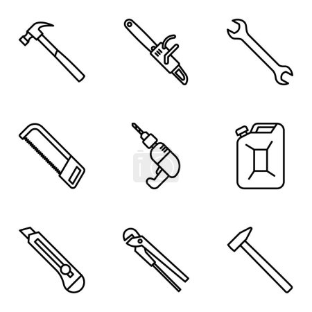 Illustration for Repair and construction icons set. Equipment and tools isolated on a white background. Vector illustration. - Royalty Free Image