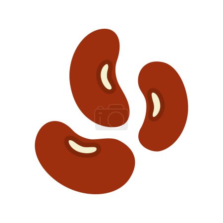 Ilustración de Dark red kidney beans isolated on white background. Vector illustration. - Imagen libre de derechos