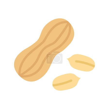 Peanut-Symbol. Erdnüsse in der Schale, Kernel. Vektor-Illustration isoliert auf weißem Hintergrund.