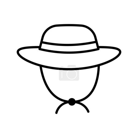 Illustration for Boonie hat cap icon. Adventure hat. Pictogram isolated on white background. Vector illustration. - Royalty Free Image