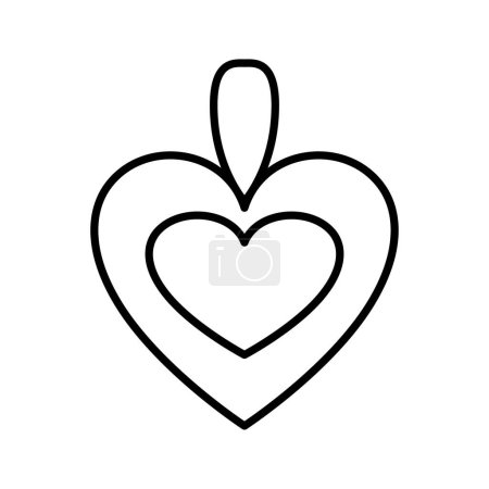 Icône de médaillon coeur. Pendentif pendentif en forme de coeur. Illustration vectorielle.
