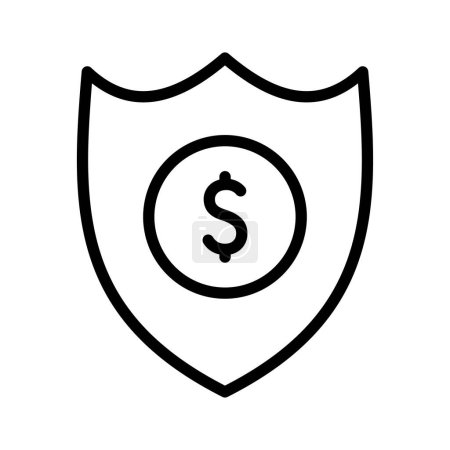 Photo for Shield with dollar sign. Financial security safety, insurance, business and finance concept. Vector illustration - Royalty Free Image