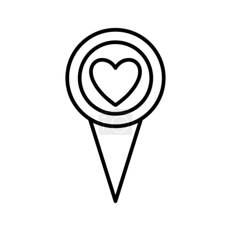 Photo for Love location icon. Location pin icon with heart shape. Favorite places. Vector illustration - Royalty Free Image