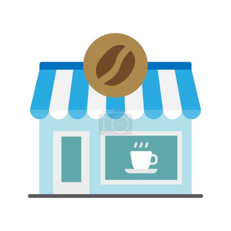 Photo for Commerce, coffee shop, store icon. Building cafe Vector illustration - Royalty Free Image