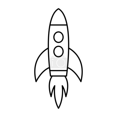 Photo for Rocket ship icon. Space travel. Start up business concept. Creative idea symbol. Flying cosmos shuttle, rocket ship taking off. Vector illustration - Royalty Free Image