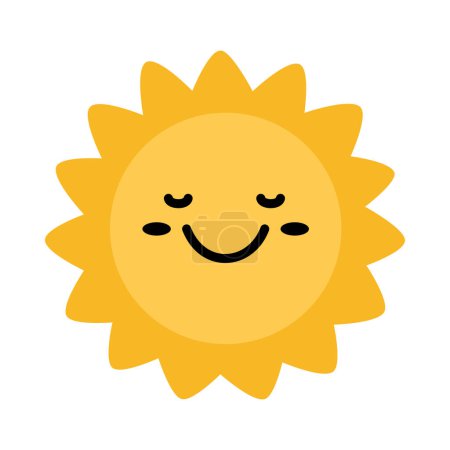Photo for Happy sun icon. Cute smiling summer sunshine. Vector illustration - Royalty Free Image
