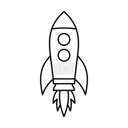 Photo for Rocket ship icon. Space travel. Start up business concept. Creative idea symbol. Flying cosmos shuttle, rocket ship taking off. Vector illustration - Royalty Free Image