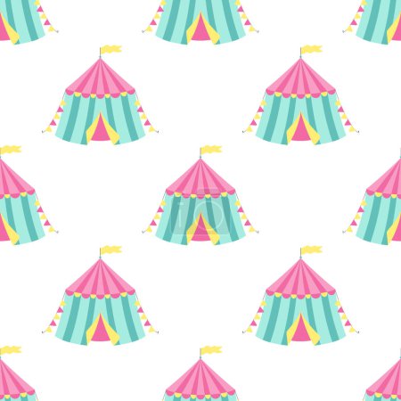 Photo for Seamless pattern with circus tent on white background - Royalty Free Image
