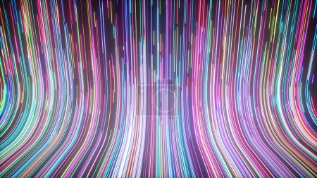 Foto de Ilustración 3D de fondo colorido abstracto con líneas brillantes, fondo de pantalla futurista - Imagen libre de derechos