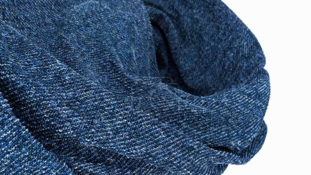 Téléchargez les photos : Illustration 3D de ondulé en jean bleu air tissu de coton sur fond blanc avec des matériaux détaillés réalistes, papier peint design - en image libre de droit