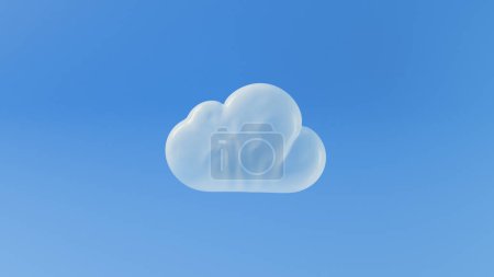 Téléchargez les photos : Illustration 3D de la forme des nuages sous forme de ballons gonflés transparents suspendus dans l'air sur fond bleu - en image libre de droit