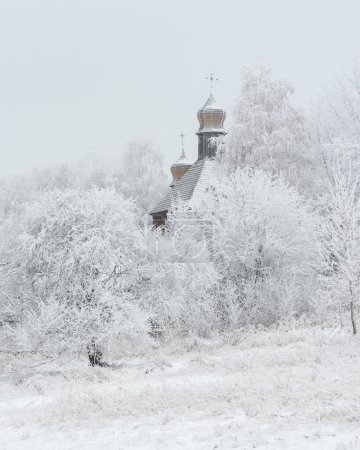 Téléchargez les photos : Hiver enneigé au Musée national de l'architecture populaire et de la vie de l'Ukraine - en image libre de droit