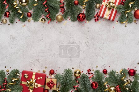 Photo for Christmas Background with Ornament Border - Royalty Free Image