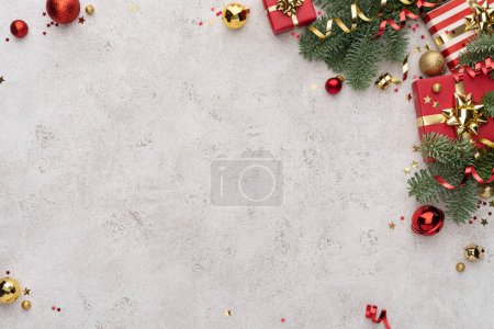 Photo for White Christmas Background with Border Decoration - Royalty Free Image