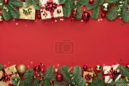 Photo for Christmas or New Year Ornament Border Background - Royalty Free Image