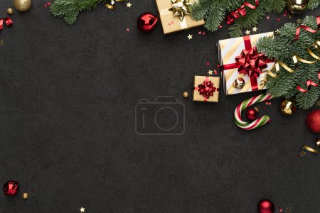 Téléchargez les photos : Fond de Noël avec Décoration Bordure - en image libre de droit