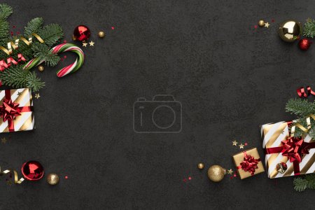 Foto de Fondo de Navidad Negro con Ornamento Frontera - Imagen libre de derechos