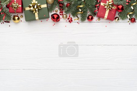 Photo for Holiday Background Featuring a Decorative Christmas Border - Royalty Free Image