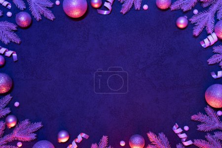Téléchargez les photos : Fond de conception de Noël avec cadre décoratif - en image libre de droit