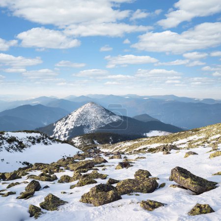 Téléchargez les photos : Paysage printanier avec vue sur la montagne - en image libre de droit