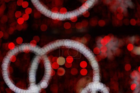 Beautiful red bokeh background colorful light abstract for christmas