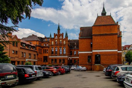 Photo for Beautiful old historic brick Teutonic building town hall in lebork poland - Royalty Free Image