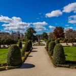 Retiro park in madrid spain in spring day urban landscape