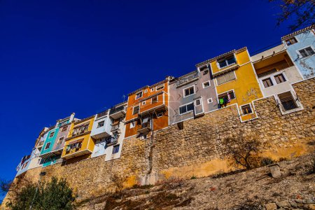 Photo for Beautiful colorful city landscape from the city of Villajoyosa in Spain - Royalty Free Image