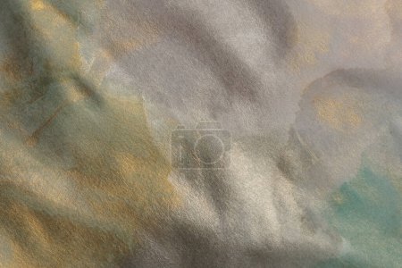 Téléchargez les photos : Doux papier aquarelle humide texture mur de peinture. Abstrait or et nacre marbre espace de copie fond. - en image libre de droit