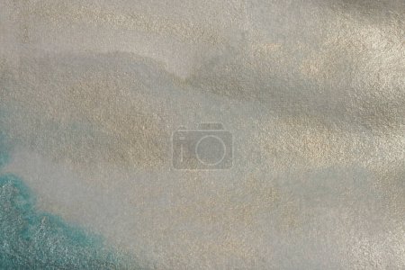 Photo for Soft wet watercolor paper texture  painting wall. Abstract nacre and beige marble copy space background. - Royalty Free Image