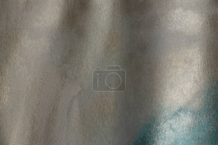 Photo for Soft wet watercolor paper texture light and shadow painting wall. Abstract nacre and beige marble copy space background. - Royalty Free Image