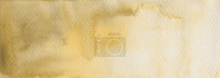 Art Abstract  watercolor flow blot painting wall. Yellow beige Color canvas texture paper horizontal long background.