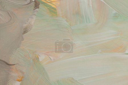 Foto de Arte moderno óleo y acrílico mancha blot pared de pintura de lienzo. Textura abstracta color beige mancha pincelada textura fondo. - Imagen libre de derechos
