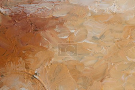 Téléchargez les photos : Art moderne huile et acrylique frottis buvard toile mur de peinture. Texture abstraite couleur beige et blanc tache brushstroke texture fond. - en image libre de droit
