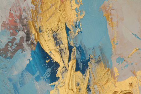 Téléchargez les photos : Mur moderne de peinture à l'huile et au frottis acrylique. Texture abstraite couleur tache brushstroke fond. Art contemporain. - en image libre de droit