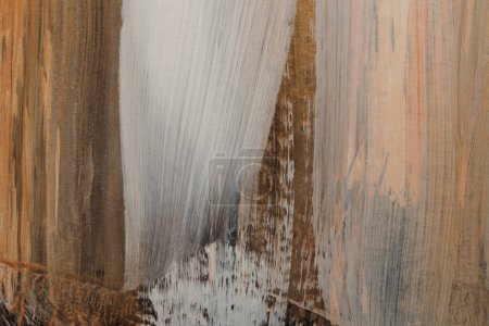 Foto de Arte moderno óleo y acrílico frotis blot pincelada lienzo pintura pared. Textura abstracta oro, color beige mancha pincelada textura fondo. - Imagen libre de derechos