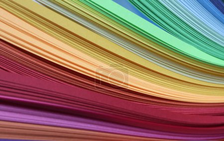 Photo for Gradient color strip wave paper. Abstract texture copy space background. - Royalty Free Image