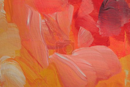 Téléchargez les photos : Mur moderne de peinture à l'huile et au frottis acrylique. Texture abstraite couleur rouge tache coup de pinceau fond. - en image libre de droit