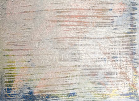 Foto de Arte Color abstracto acrílico y óleo monotipo untar pintura de plata. Placa de impresión de gel. Lienzo mancha textura fondo. - Imagen libre de derechos